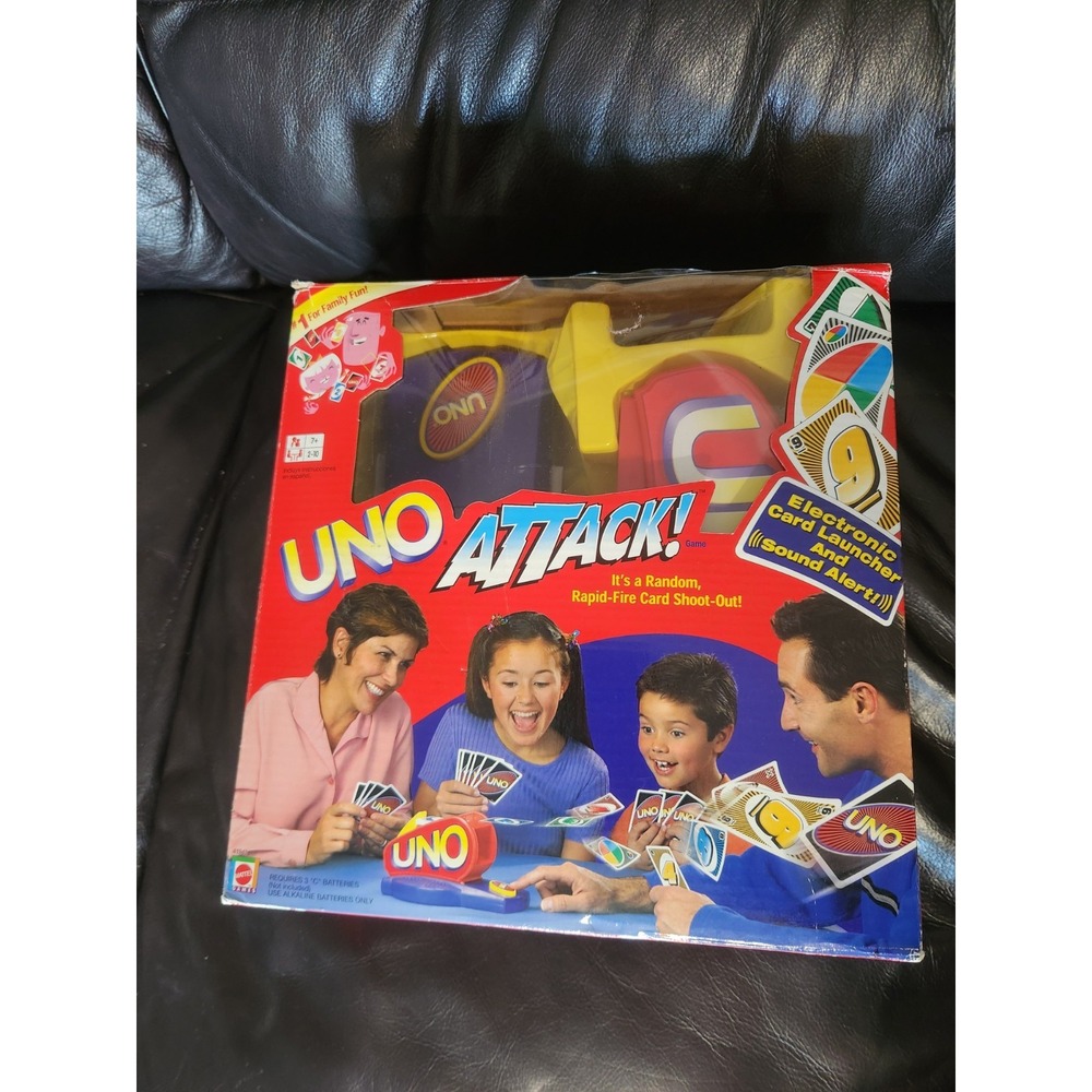 UNO ATTACK Card Game Mattel 2003 Electronic Launcher 100% Complete Vintage